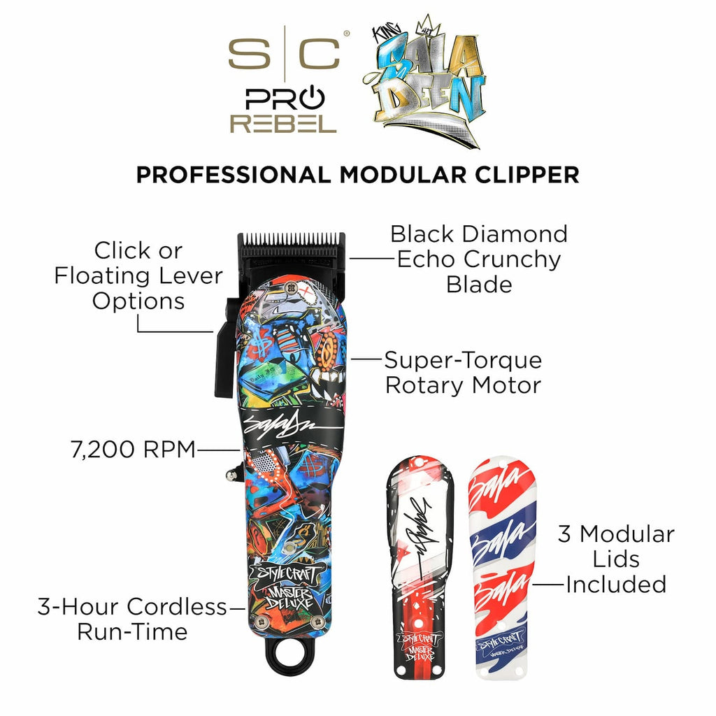 Stylecraft Rebel Super Torque Modular Cordless Clipper W Echo Blade King Saladeen Limited Edition
