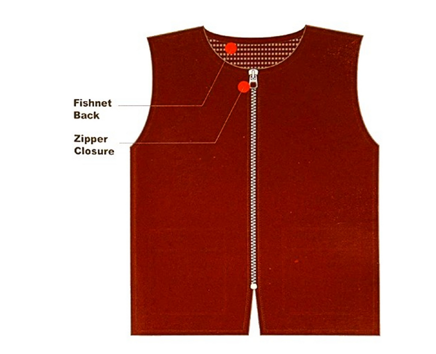 BURGANDY Ice Barber Mesh Vest Red Size MEDIUM