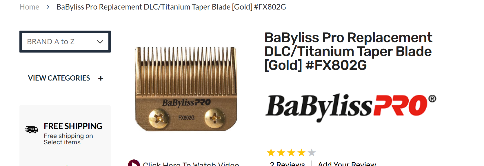 BaByliss Pro Replacement DLC/Titanium Taper Blade