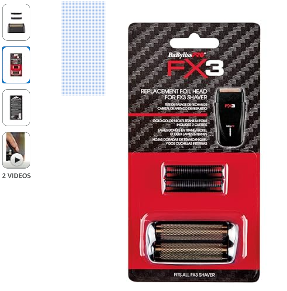FX3 Professional High- Speed Replacment Double Foil Shaver Head with 2 Cutters