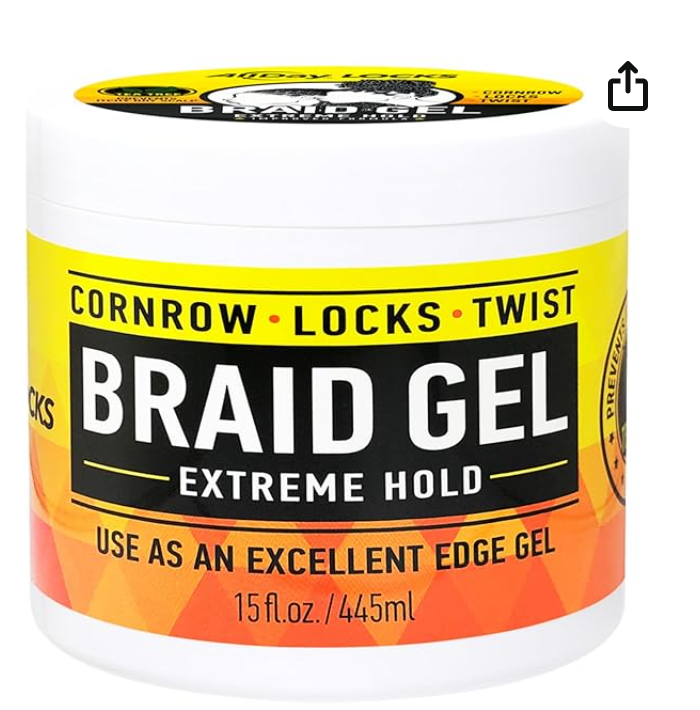 AllDay Locks Braid Gel (15 oz) | Extreme Hold, High Shine | Frizz & Flake-Free Edge Control | Tea Tree, Lavender, Peppermint Oil | Slick & Style Braids, Locks, Twists, Cornrows