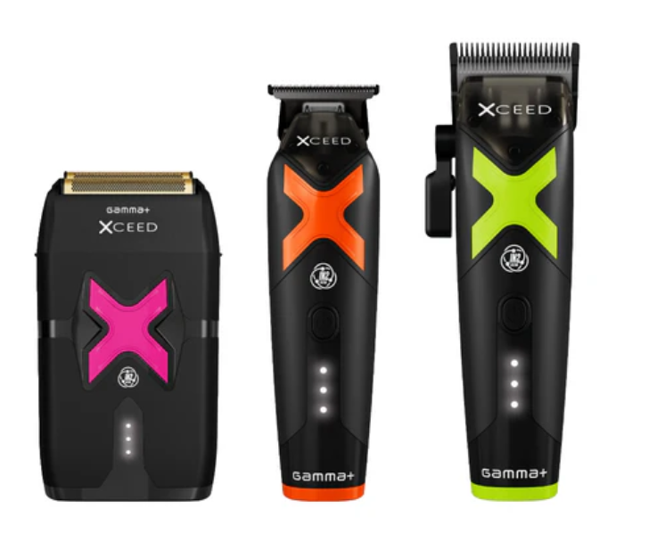 Gamma+ XCEED IN2 Vector Motor Cordless Clipper + Trimmer + Shaver Bundle Set