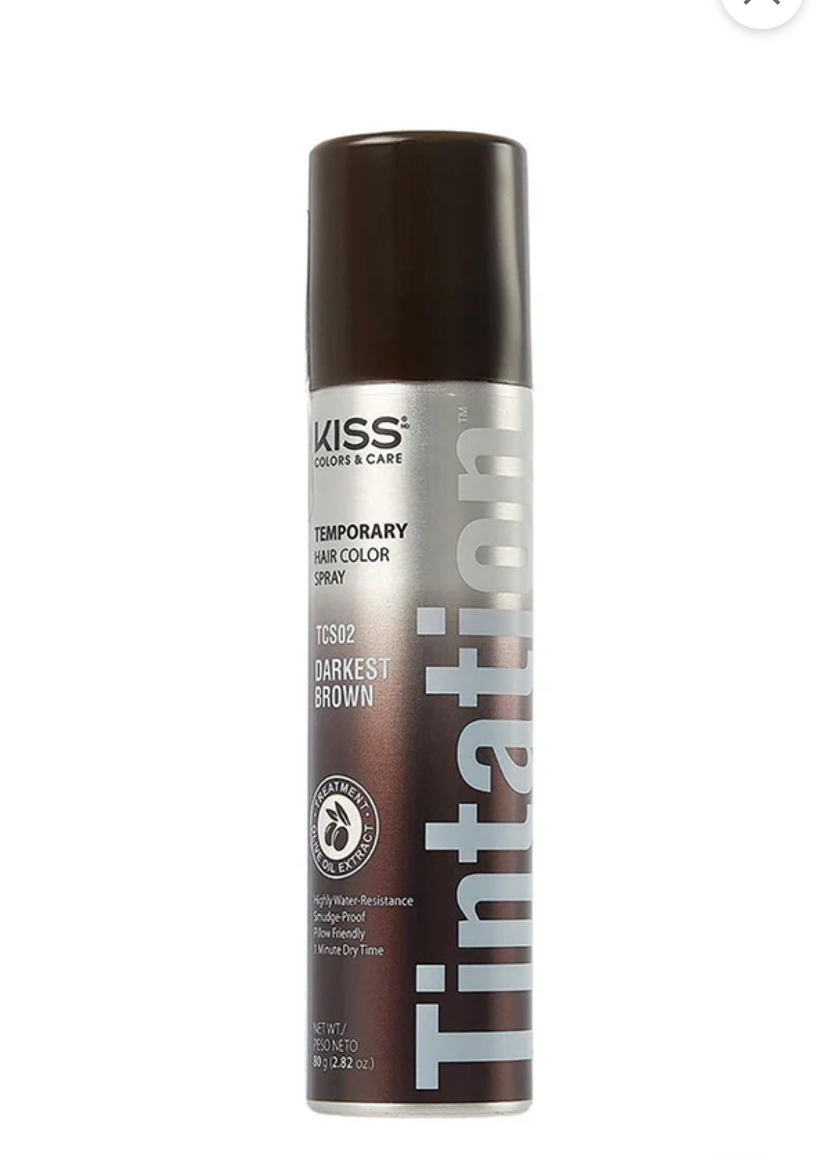 Big grande Kiss Tintation Temporary Hair Color Spray Assorted Colors Dark Brown