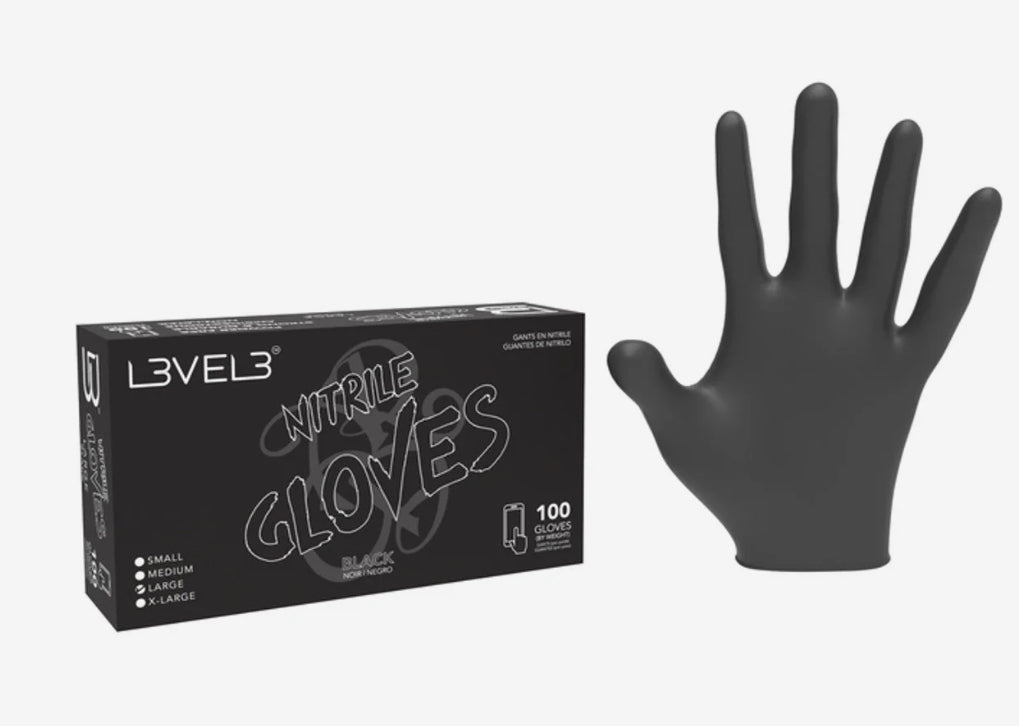L3VEL3 Professional BLACK XL Nitrile 100 Gloves