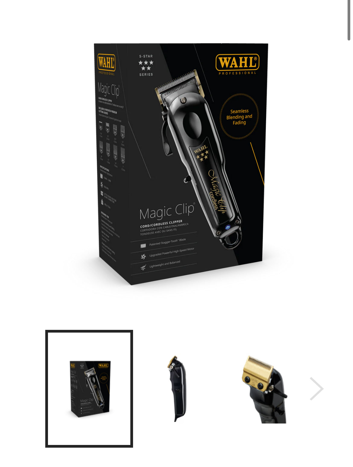 WAHL 5 DTAR CORDLESS MAGIC CLIP black CLIPER (Copy)