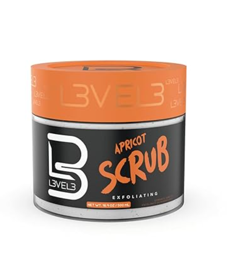 Level 3 Apricot Facial Scrub - Great for All Skin Types - Reduces Acne - Gentle and Effective Exfoliation - Reduces Clogged Pores