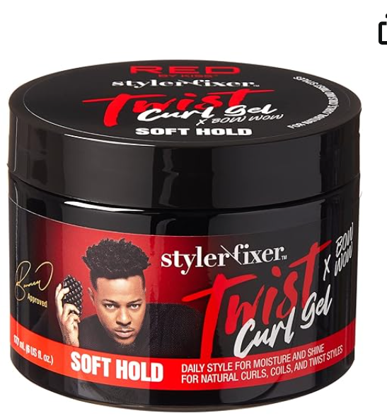 RED by Kiss X Bow Wow Styler Fixer Twist Curl Gel, Soft Hold for Afro Hair, Moisturizing with Coconut Scent, Ideal for 360 Waves & Twists, Nourished and Naturally Shiny