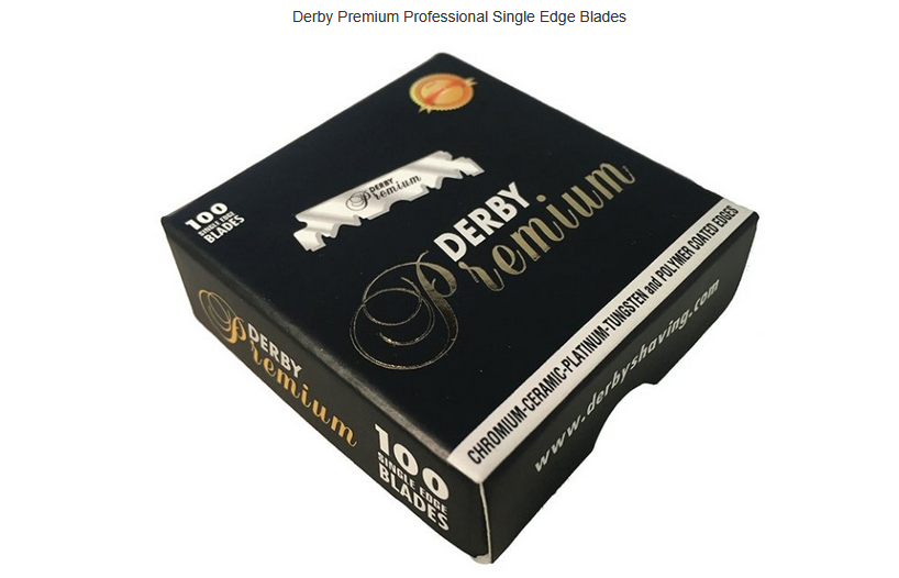 Derby Premium Professional Single Edge Blades (for Shavette) - 100 Blades