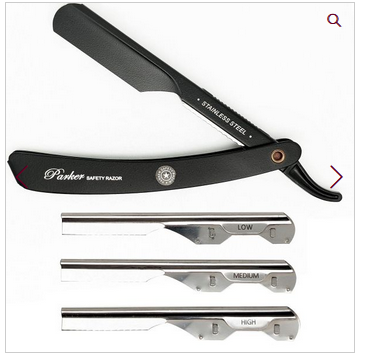 Parker Professional Barber Razor with 3 Inserts #PTABK
