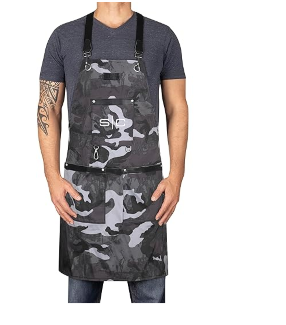 StyleCraft Heavy Weight Waterproof Professional Barber-Salon Apron Cross Back Strap and Pockets