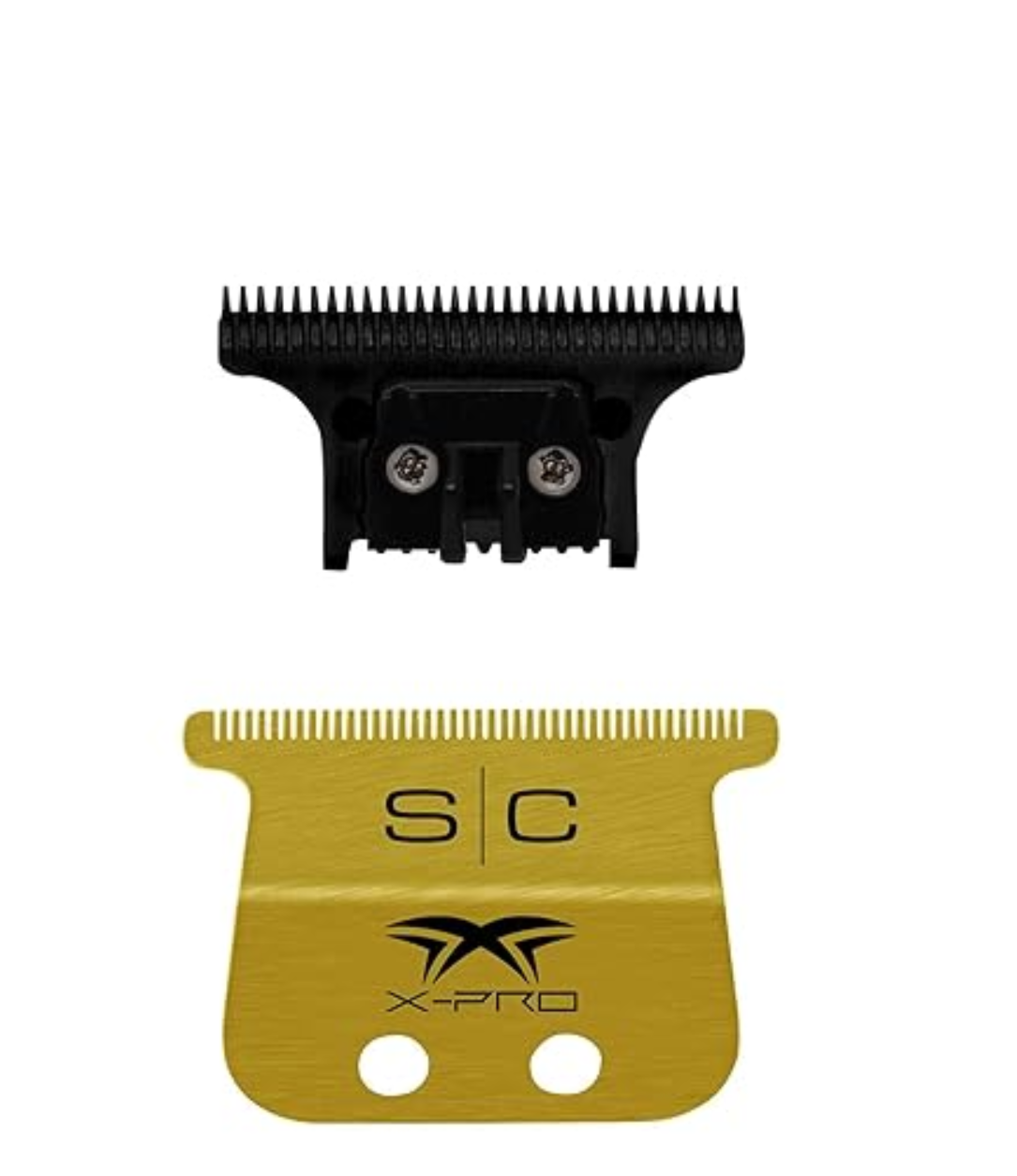 StyleCraft Replacement Fixed Gold Titanium X-Pro Wide Hair Trimmer Blade with Black Diamond Carbon DLC The One Cutter Set