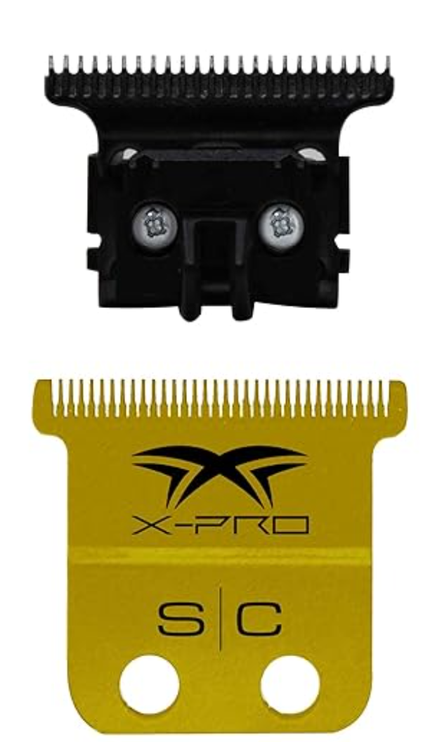 StyleCraft Replacement Fixed X-Pro Precision Gold Titanium Trimmer Blade with Black Diamond Carbon DLC The One Precision Deep Tooth Cutter Set