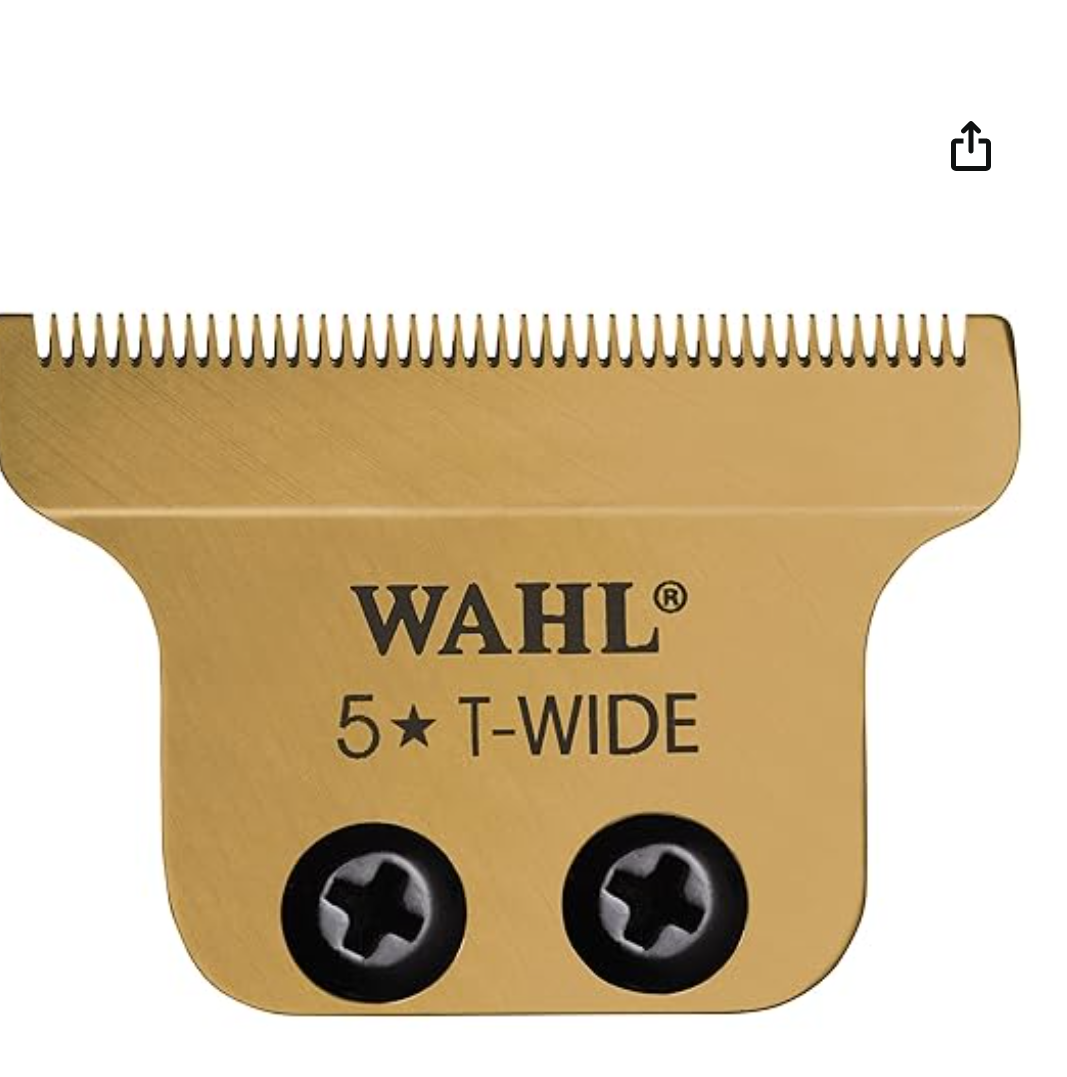 Wahl Professional T Wide Gold Plated Blade Set DLC Titanium Coated Adjustable Zero Overlap Replacement Fits Cordless Detailer