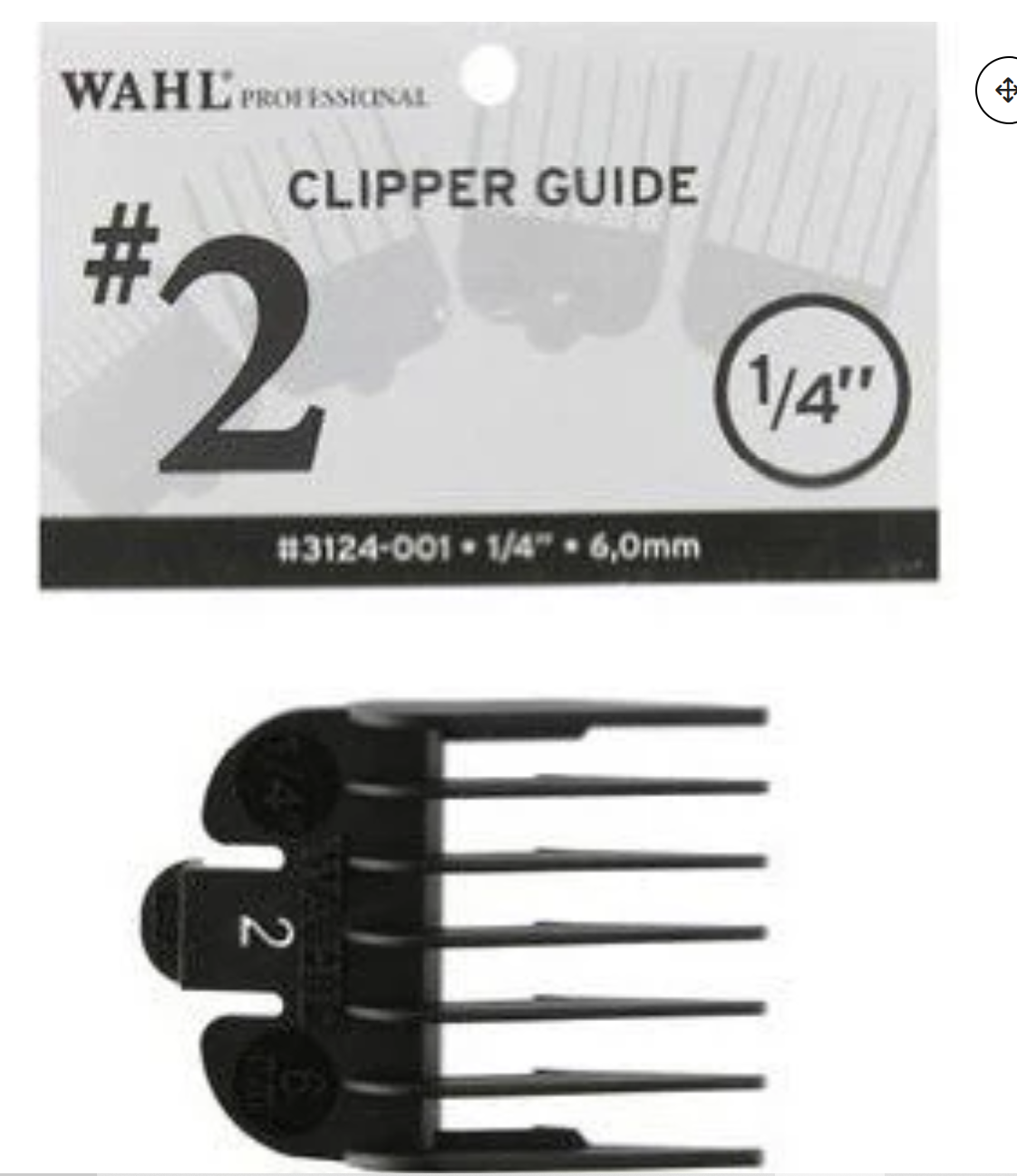 Wahl #2 Nylon Cutting Guide Comb - Black (1/4")