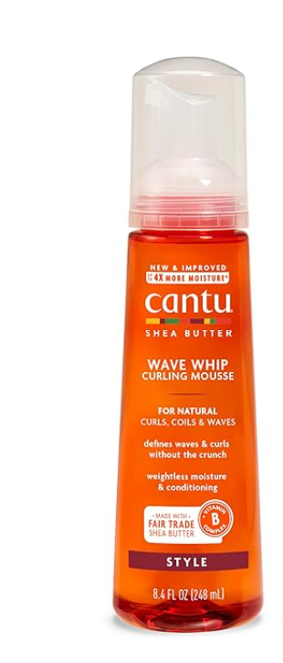 Cantu Wave Whip Curling Mousse for Natural Hair with Pure Shea Butte